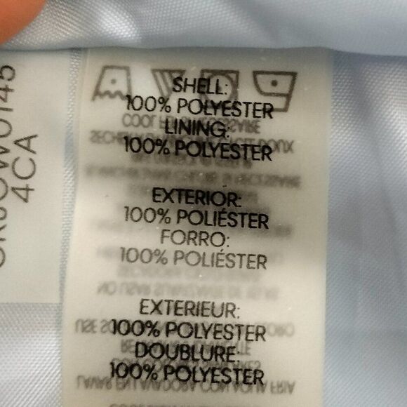 Calvin Klein Baby Blue Drawstring-Waist Utility Windbreaker Jacket Sz L - Picture 8 of 14